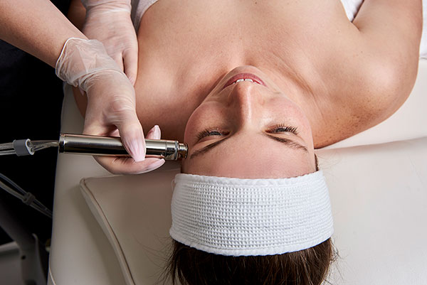 A person receiving the HydroLUX treatment