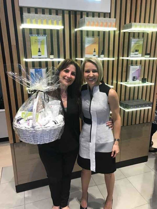 Clear Complexions founder Suzie with a guest at the launch